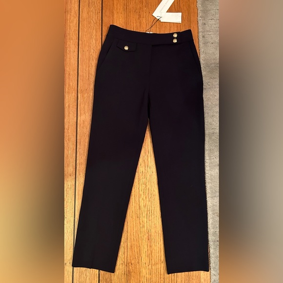 NWT Veronica Beard Renzo Pants Navy Gold 0 - Picture 7 of 10
